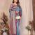 blue banarasi silk jacquard saree for women