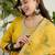 Yellow chinon stitched gown with embroidery with digital print dupatta full sleeve embroidered