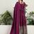 Purple chinon stitched gown with embellished dupatta full sleeve embroidered