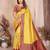 mustard banarasi silk jacquard saree for women