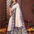 Navy-blue banarasi silk jacquard saree for women