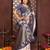 Navy-blue banarasi silk jacquard saree for women