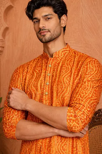 Multi shades men's mustrad rayon kurta full sleeve
