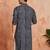 Multi shades men's navt blue rayon kurta full sleeve