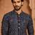 Multi shades men's navt blue rayon kurta full sleeve