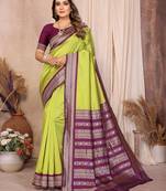 Olive banarasi silk jacquard saree for women