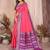 Pink banarasi silk jacquard saree for women