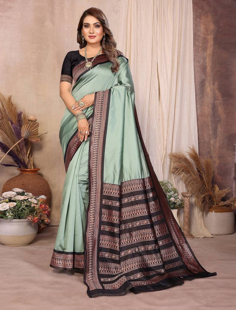 pista banarasi silk jacquard saree for women