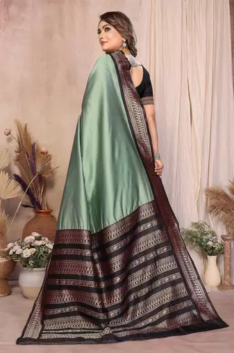 pista banarasi silk jacquard saree for women