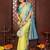 Yellow banarasi silk jacquard saree for women
