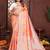 Peach banarasi silk jacquard saree for women