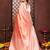 Peach banarasi silk jacquard saree for women