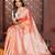 Peach banarasi silk jacquard saree for women
