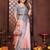 peach banarasi silk jacquard saree for women