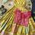 Festive wear yellow dola silk zari and thread weaving gown with pink koti
