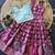 Festive wear magenta dola silk zari and thread weaving gown with skyblue koti