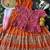 Designer tissue silk embroidered work gown with koti for kids