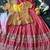 Designer tissue silk embroidered work gown with koti for kids