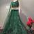 Women’s Elegant Emerald Green Sequins Embroidered Lehenga Choli Set with Net Dupatta