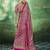 Pink modal satin ajrakh print saree