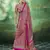 Pink modal satin ajrakh print saree