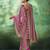 Pink modal satin ajrakh print saree