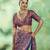 Blue modal satin ajrakh print saree