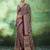 Wine modal satin ajrakh print saree