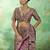 Wine modal satin ajrakh print saree