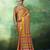 Yellow modal satin ajrakh print saree