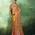 Yellow modal satin ajrakh print saree