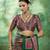 Green modal satin ajrakh print saree
