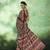Black modal satin ajrakh print saree