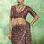 Black modal satin ajrakh print saree