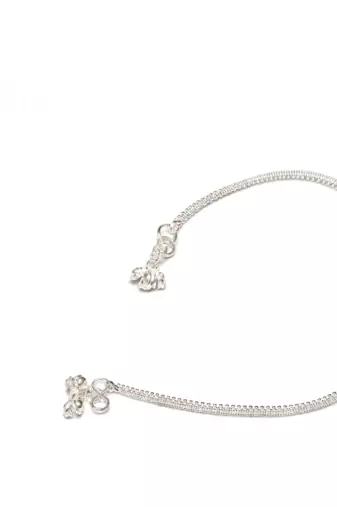 Silver tone payal, anklets
