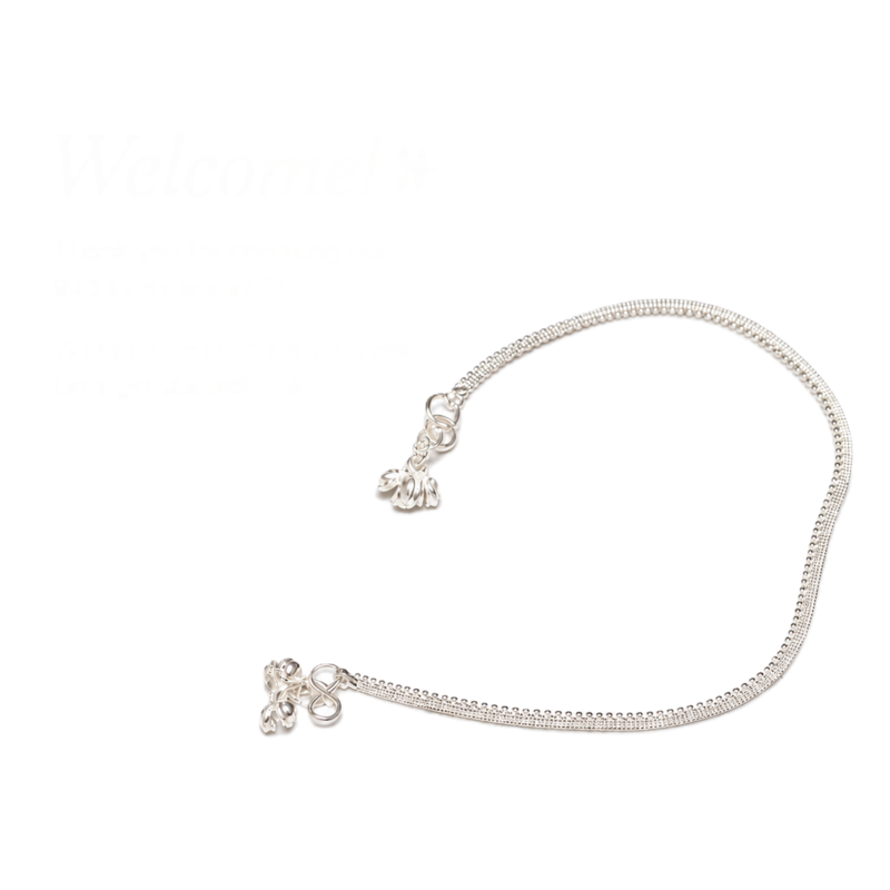 Silver tone payal, anklets
