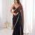black satin saree 