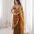 gold satin saree 