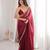 maroon satin saree 