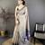 beige printed cotton saree with unstitched blouse piece