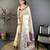 cream printed cotton saree with unstitched blouse piece