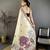 cream printed cotton saree with unstitched blouse piece