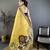 yellow printed cotton saree with unstitched blouse piece