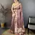 onion pink printed premium cotton saree with unstitched blouse piece