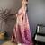pink floral zari woven art silk saree with unstitched blouse piece