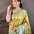 yellow floral zari woven art silk saree with unstitched blouse piece