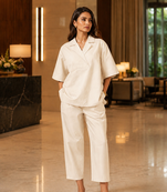 Black cotton co-ord set for women