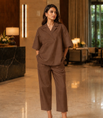 Black cotton co-ord set for women
