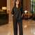 Black cotton co-ord set for women