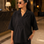 Black cotton co-ord set for women